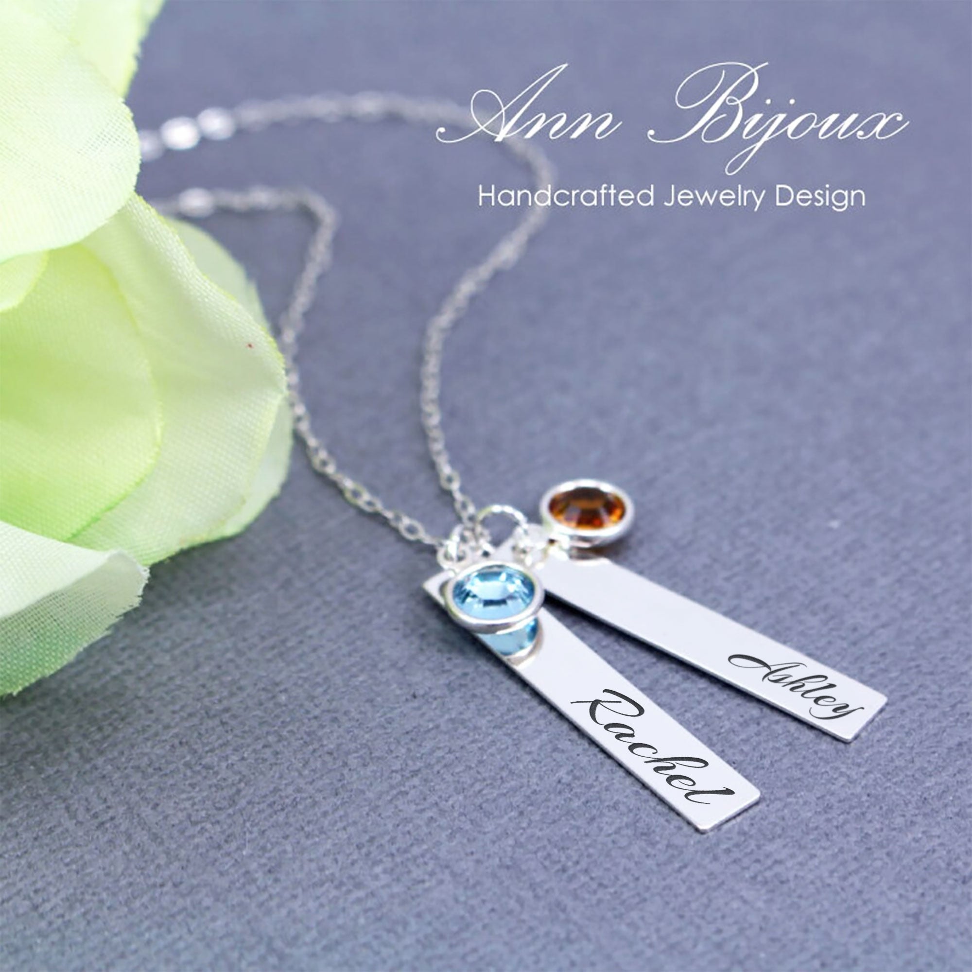 Engraved Name with Birthstone