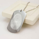 Personalized Actual Fingerprint Dog Tag Necklace, Custom Memorial Remembrance Jewelry for Him - Jayden