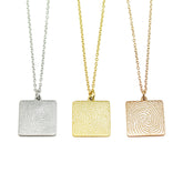 Actual Fingerprint Square Necklace