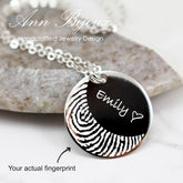 Engraved Baby Fingerprint Necklace - Willow