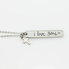 Engraved Actual Handwriting Necklace - Logan