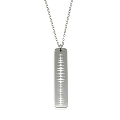 Engraved Heartbeat Vertical Bar Necklace - Ivy