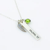 Guardian Angel Wing Sterling Silver Bar Necklace - Molly