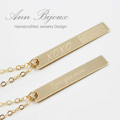 Engraved Fingerprint Silver Necklace - Michael