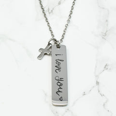 Engraved Actual Handwriting Necklace - Logan