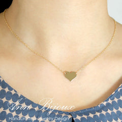 Engraved Initial Name Gold Filled Heart Necklace - Sage