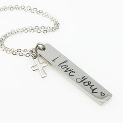 Engraved Actual Handwriting Necklace - Logan