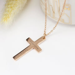 Personalized Engraved Cross Necklace - Sophia