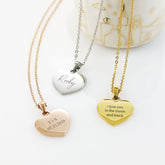 Stainless Steel Engraved Name Heart Necklace - Avery