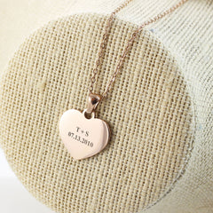 Stainless Steel Engraved Name Heart Necklace - Avery