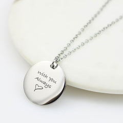 Laser Engraved Fingerprint Stainless Steel Necklace - Violet