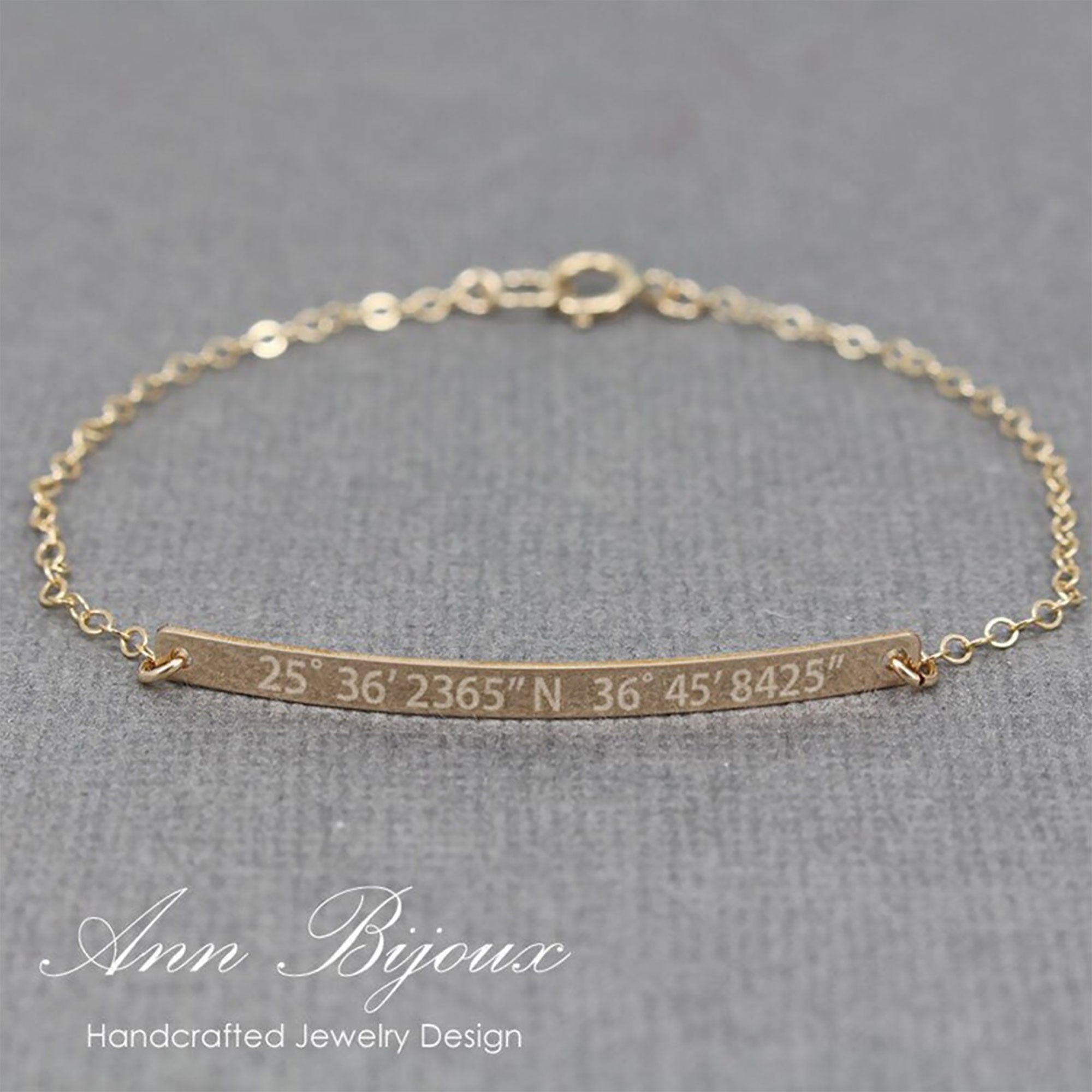 Engraved GPS Coordinates Bracelet - Morgan