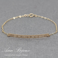 Engraved GPS Coordinates Bracelet - Morgan