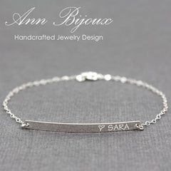 sterling silver engraved bracelet