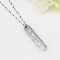 Sophisticated and sleek, this pendant turns a special date into a timeless statement piece, blending modern minimalist design with deep personal meaning.