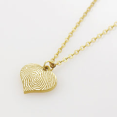 Fingerprint Dainty Heart Stainless Steel Necklace - Sienna