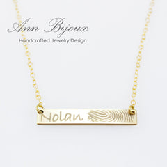 Personalized Engraved Actual Fingerprint Necklace - Rowan