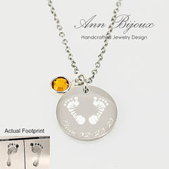 Actual Footprint Stainless Steel Necklace - Isla