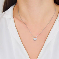 Fingerprint Dainty Heart Stainless Steel Necklace - Sienna