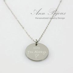 Actual Engraved Fingerprint Stainless Steel Necklace - Isabella