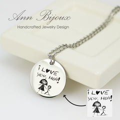 Customized Actual Handwriting Stainless Steel Necklace - Stella