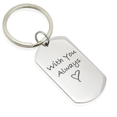Actual Baby Footprint Handprint Dog Tag Keychain - Parker