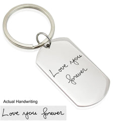 Actual Baby Footprint Handprint Dog Tag Keychain - Parker