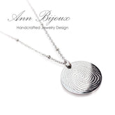 Actual Engraved Fingerprint Stainless Steel Necklace - Isabella