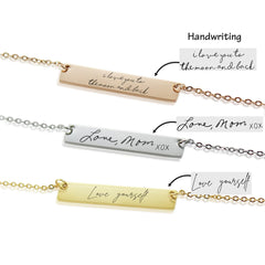Actual Handwriting Bar Necklace - Ellie