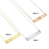 Engraved Actual Fingerprint Bar Necklace - Emily