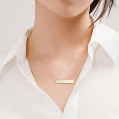 Actual Fingerprint Stainless Steel Bar Necklace - Anya