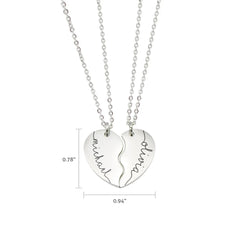 Couple Heart Stainless Steel Designed Name Necklace - Shiloh