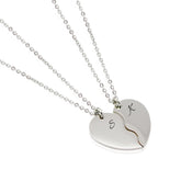 Couple Heart Stainless Steel Initial Necklace - Maya