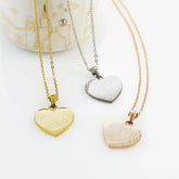 Actual Fingerprint Stainless Steel Heart Necklace - Olivia