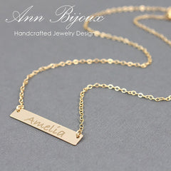Personalized Nameplate Gold Filled Necklace - Zoe
