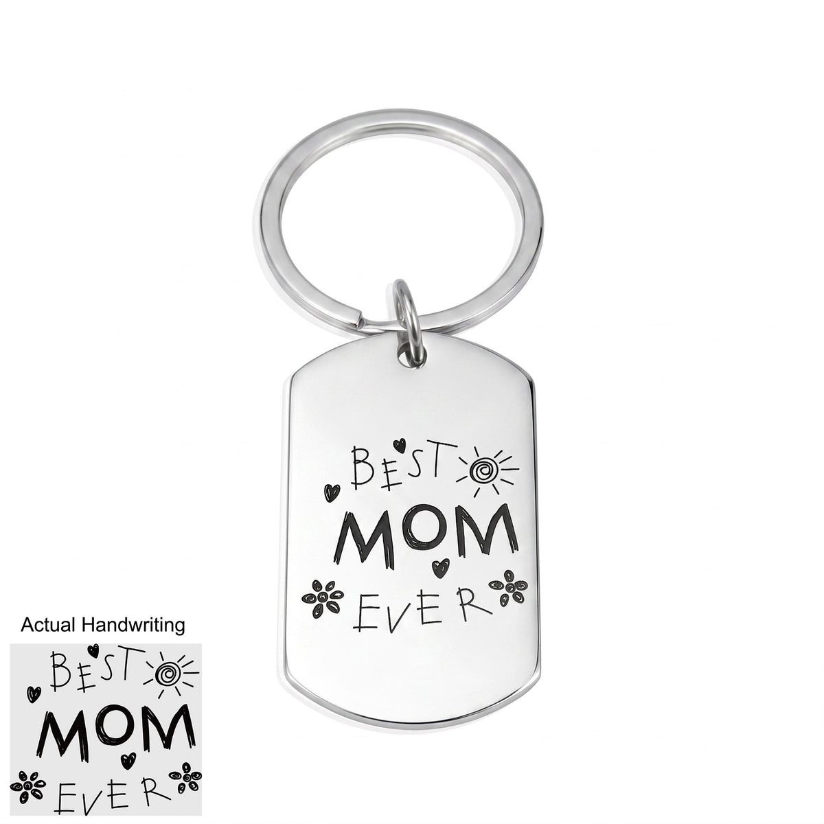 Custom Handwriting Dog Tag Keychain – Personalized Stainless Steel Memorial Keepsake - Reese