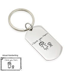 Custom Handwriting Dog Tag Keychain – Personalized Stainless Steel Memorial Keepsake - Reese