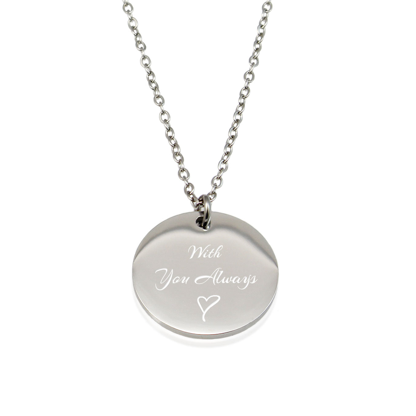 Engraved Actual Fingerprint Stainless Steel Necklace - Eliana