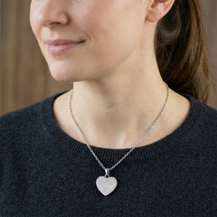 Actual Fingerprint Stainless Steel Heart Necklace - Olivia