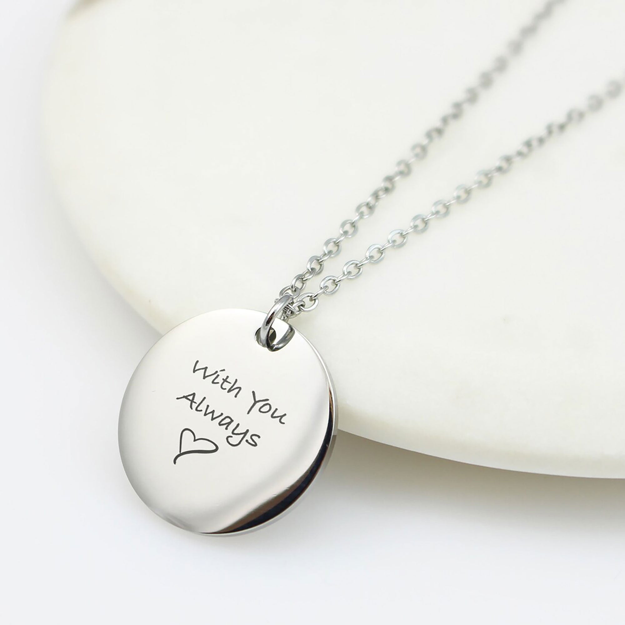 Custom fingerprint necklace in silver, personalized memorial jewelry, unique Mother's Day or Grandma gift with actual fingerprint engraving.