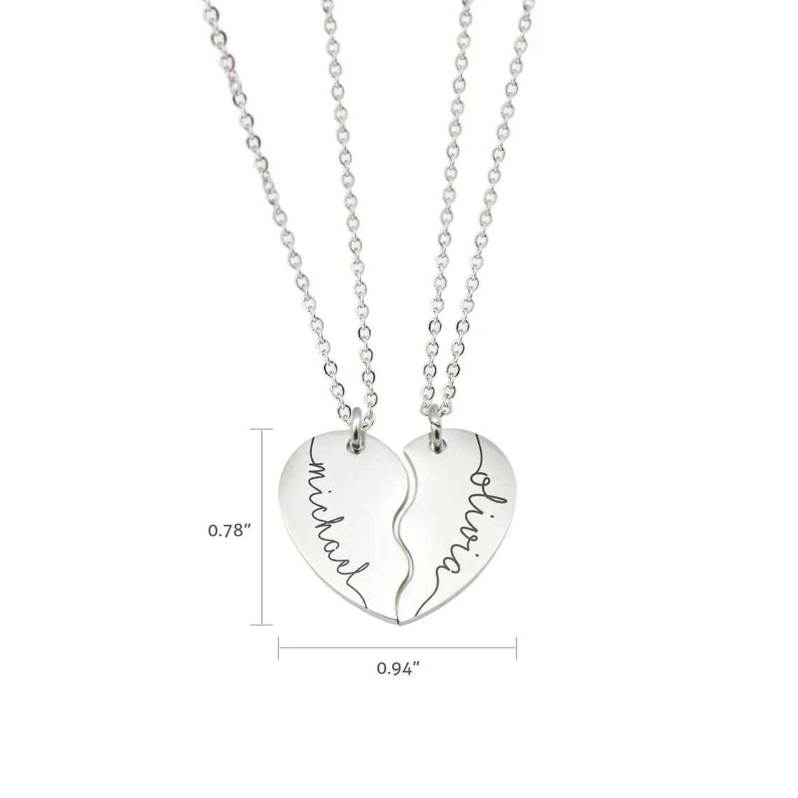 A modern take on a classic symbol of affection, this set features two individual necklaces that, when brought together, form a complete heart—perfect for partners, best friends, or family members.