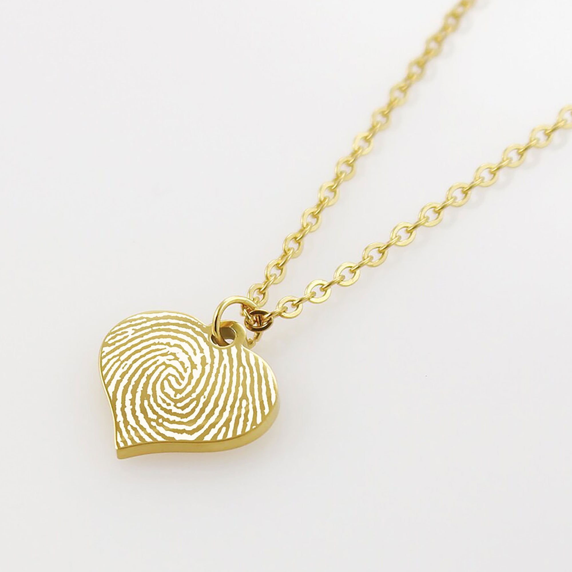 Fingerprint Dainty Heart Stainless Steel Necklace - Sienna