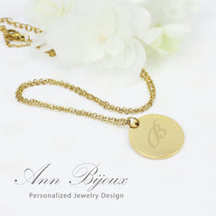 Engraved Initial with Birthdate Necklace - Julian