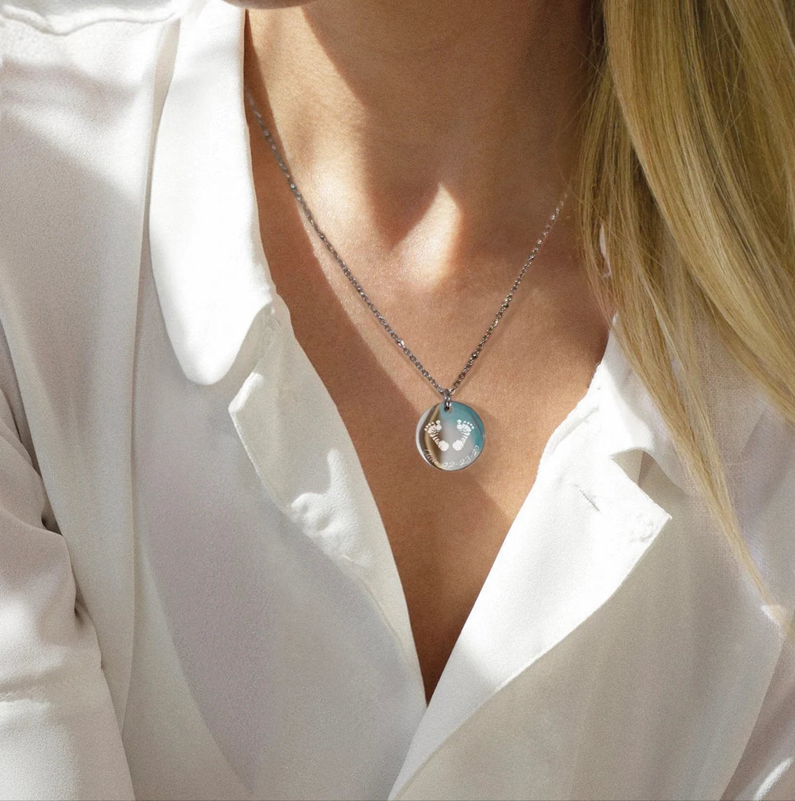 Actual Footprint Stainless Steel Necklace - Isla