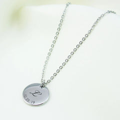 Personalized Initial Birthdate Necklace - Luna