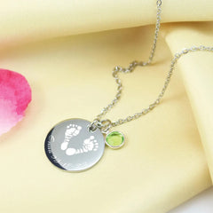 Actual Footprint Stainless Steel Necklace - Isla