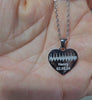 Engraved Heartbeat Stainless Steel Heart Pendant Necklace - Naomi