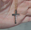 Engraved Fingerprint Name Message Cross Necklace - Blake
