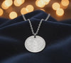Actual Overlapping Two Fingerprints Heart Disc Necklace - Personalized Double Fingerprint Round Pendant - Mila