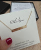Personalized Gold Filled Nameplate Necklace - Custom Engraved Horizontal Bar Pendant Jewelry - Zoe